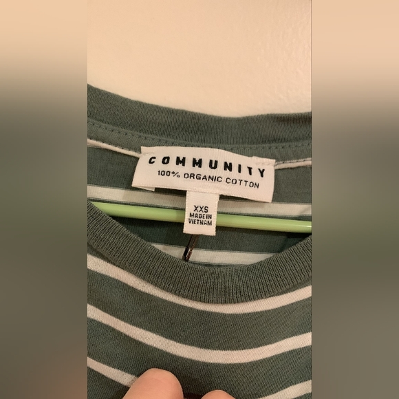 Aritzia stripped blouse - Green&White - Picture 2 of 2